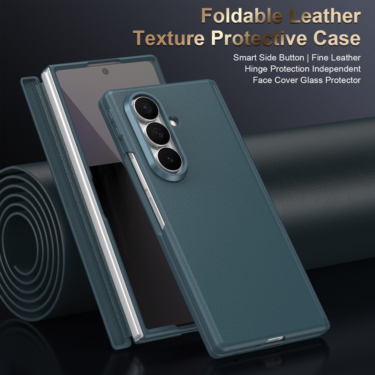 Leather Protective Intelligent Phone Case For Galaxy Z Fold
