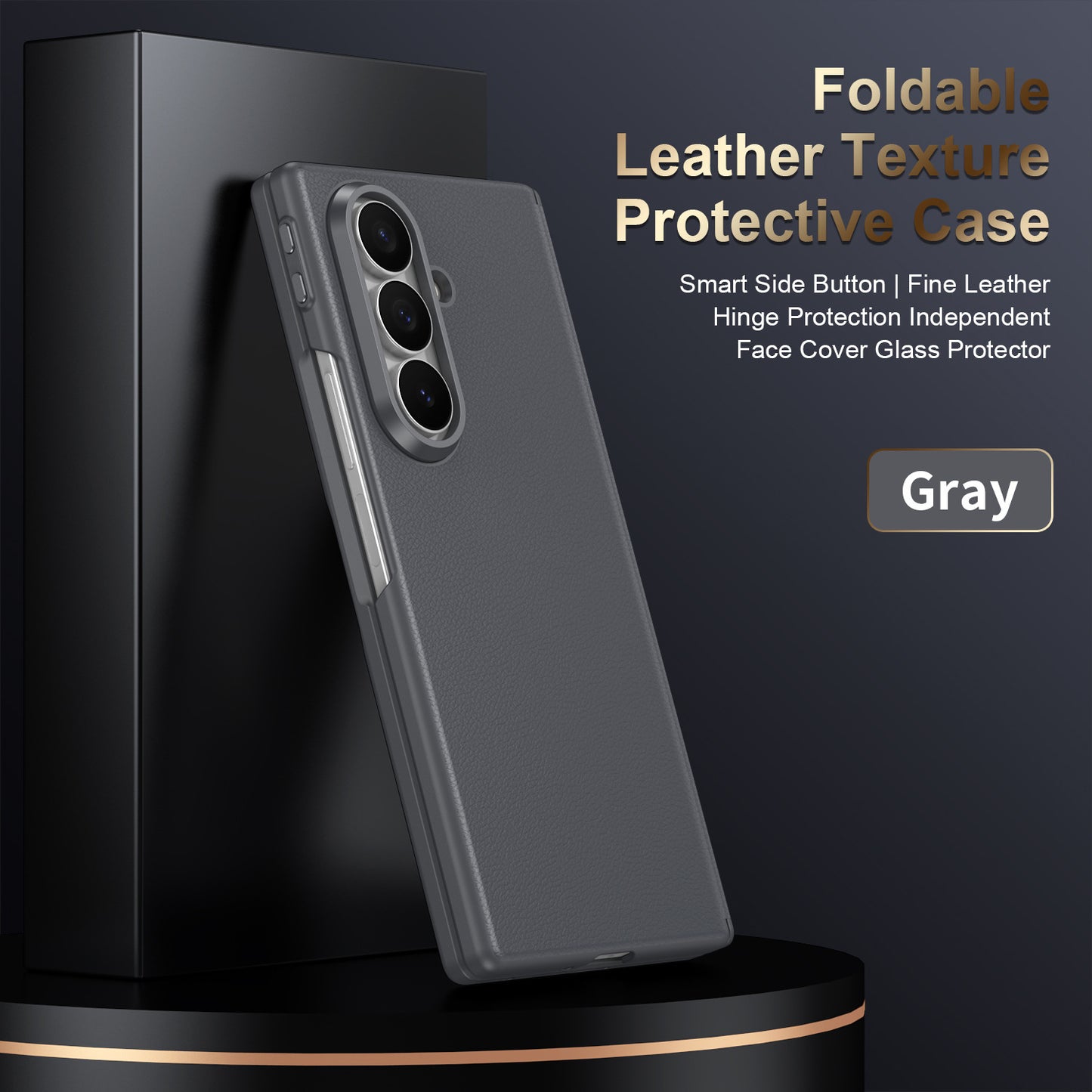 Leather Protective Intelligent Phone Case For Galaxy Z Fold