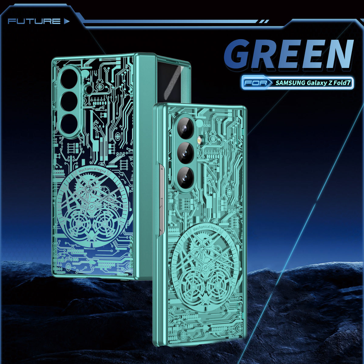 Cyberpunk Style Shockproof Phone Case For Galaxy Z Fold 7/6/5/4/3