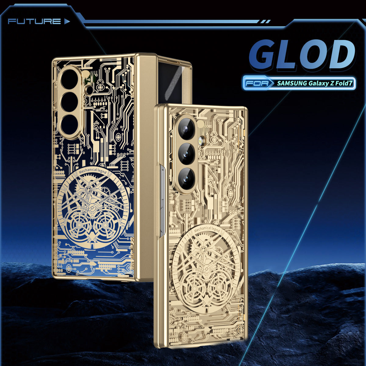 Cyberpunk Style Shockproof Phone Case For Galaxy Z Fold 7/6/5/4/3