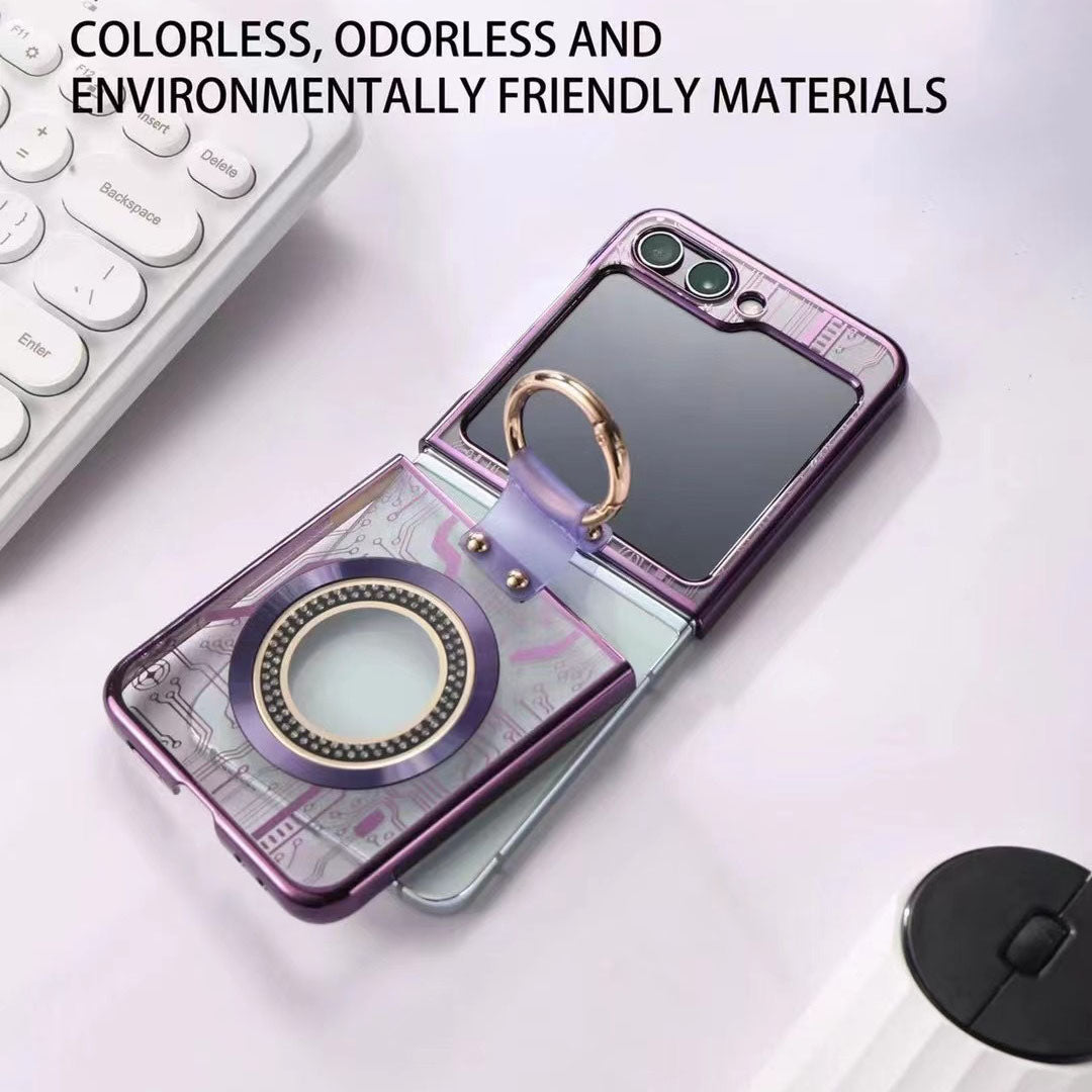 Cyberpunk Magnetic Wireless Charging Protective Phone Case For Samsung Galaxy Z Flip5 Flip4 Flip3 - Mycasety Mycasety