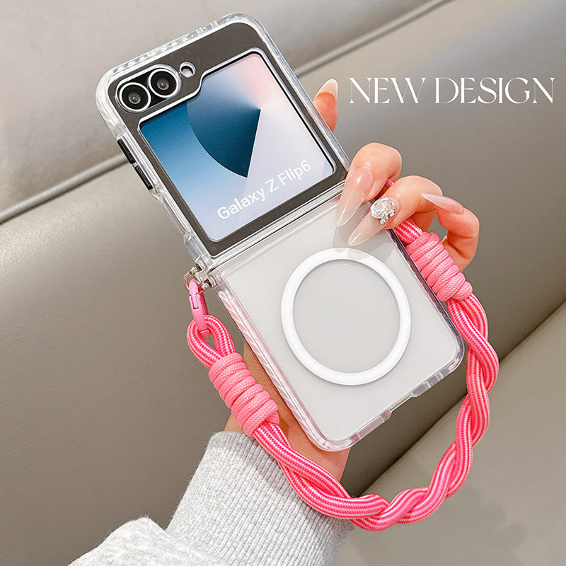 Clear Airbag Protection Phone Case With Lanyard For Galaxy Z Flip Series