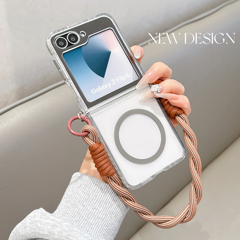 Clear Airbag Protection Phone Case With Lanyard For Galaxy Z Flip Series
