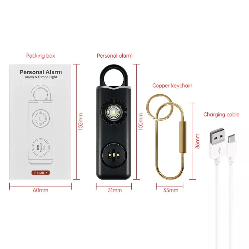 Safesound Self Defense Attack Security Alarms Rechargeable SOS Emergency Safety Personal Alarm Keychain