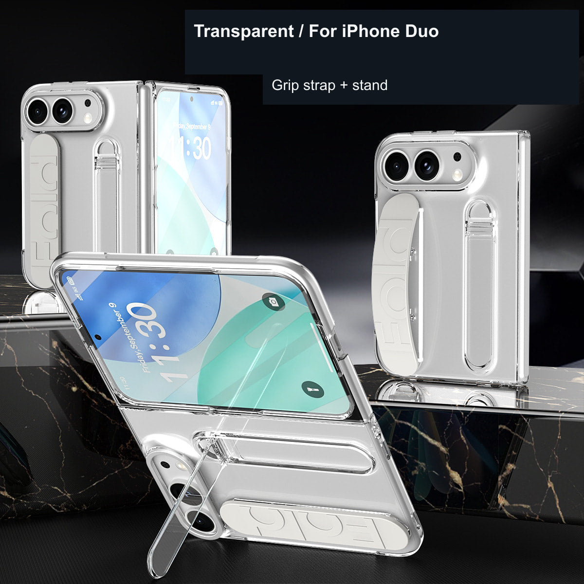 iPhone Duo | Grip Strap Case with Built-In Stand