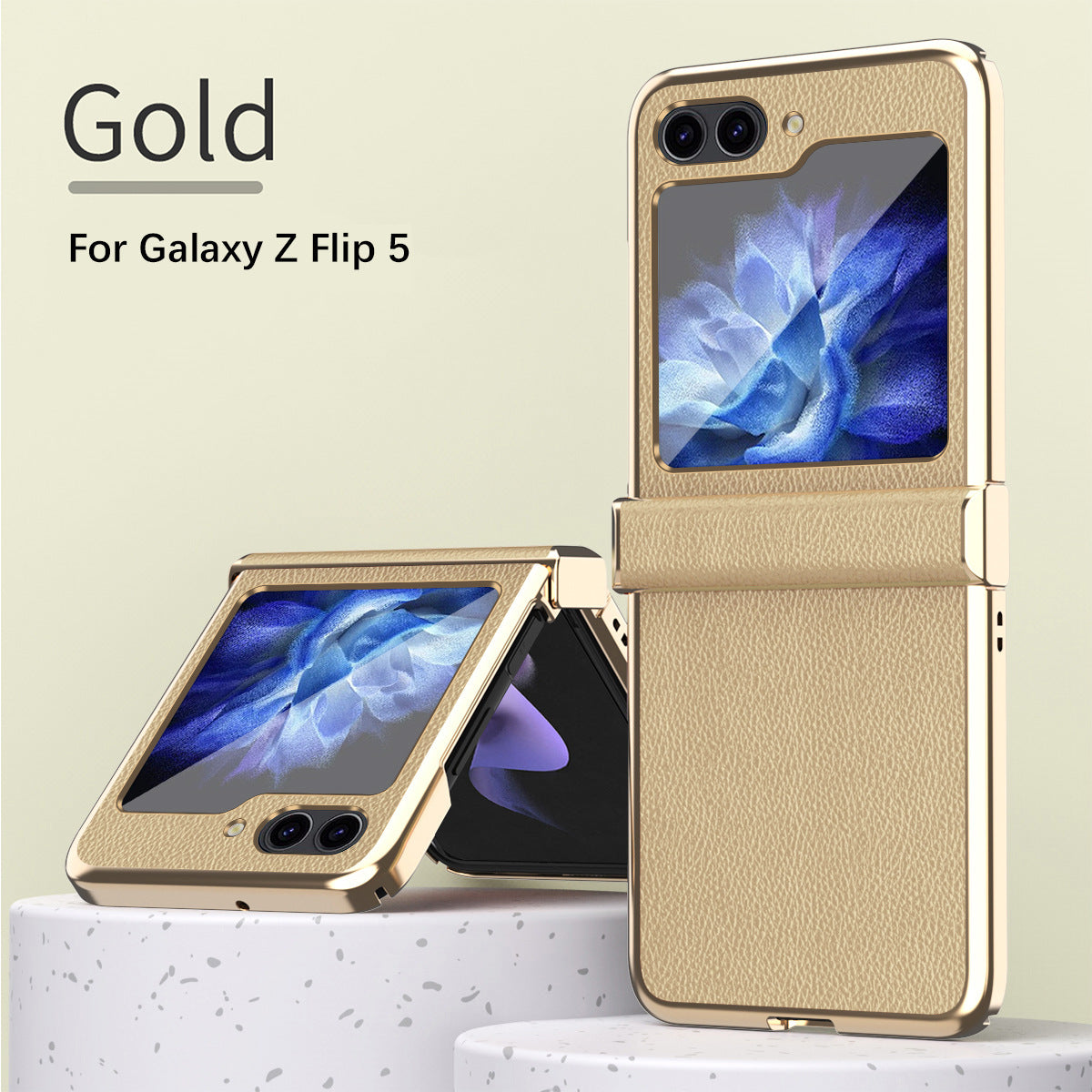 Luxury Leather Phone Case For Samsung Galaxy Z Flip3 Flip4 Flip5 - mycasety2023 Mycasety