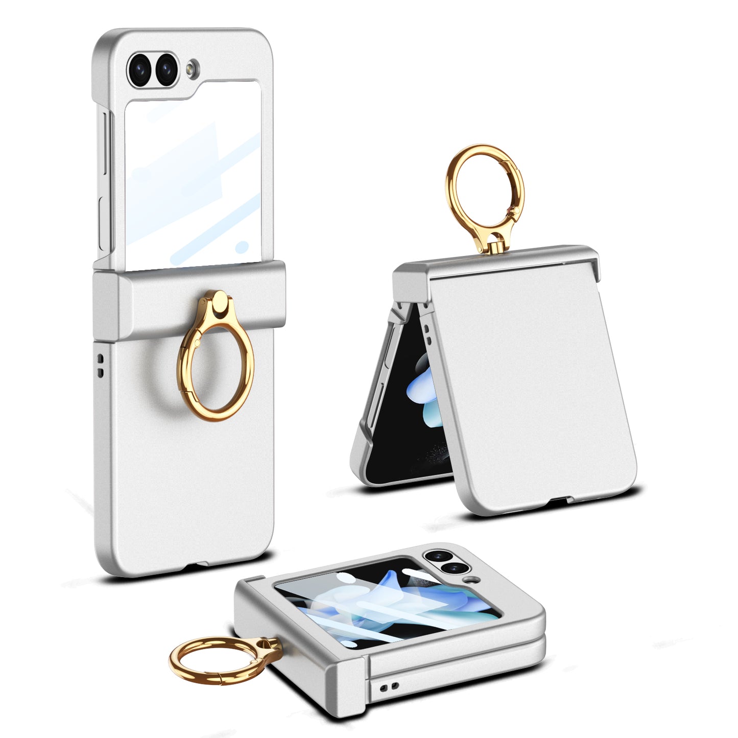 All-inclusive Protective Ring Holder Phone Case For Samsung Galaxy Z Flip5 Flip4 Flip3 - Mycasety Mycasety
