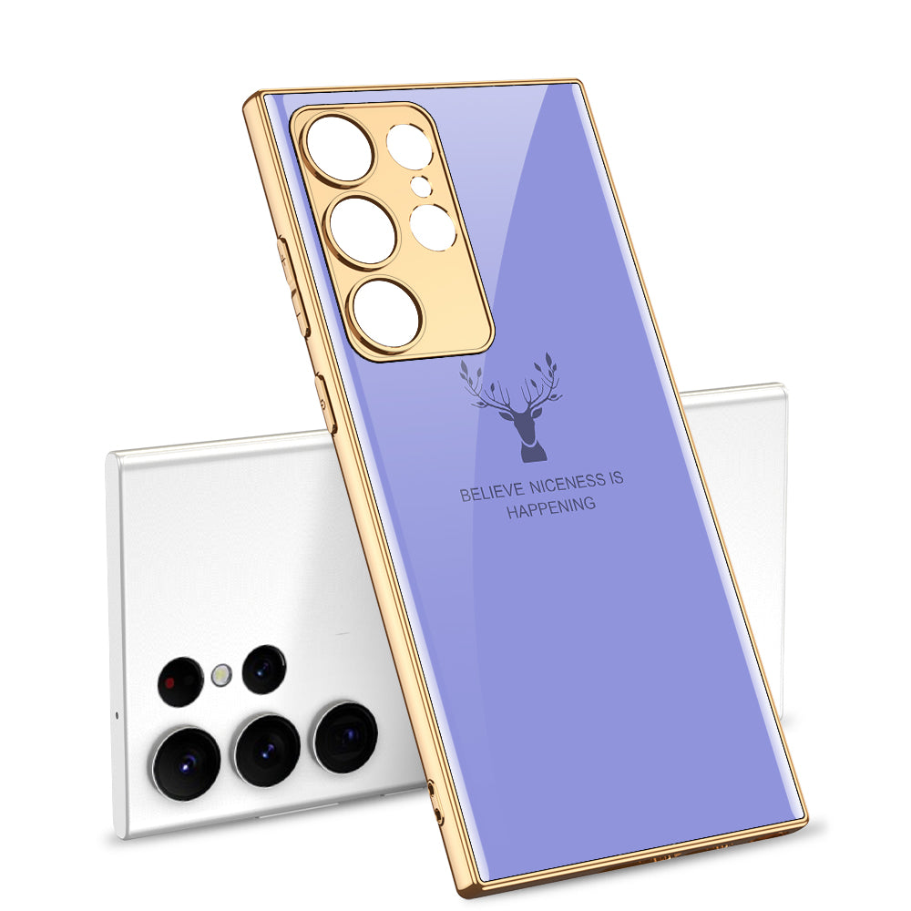 Deer Totem Electroplated Stained Glass Phone Case For Samsung - Mycasety Mycasety