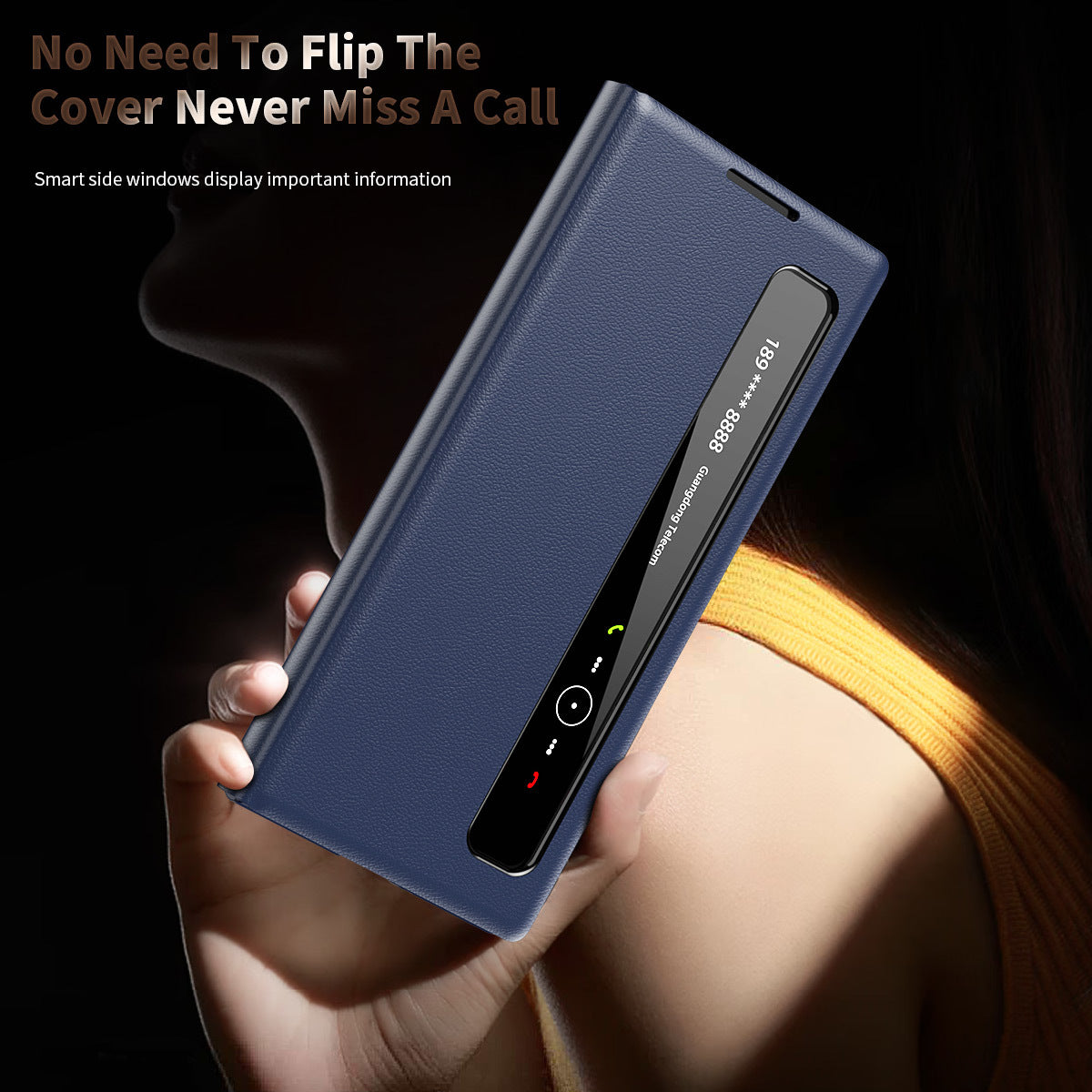 Business Smart Side Window Leather Phone Case For Galaxy Z Fold Series