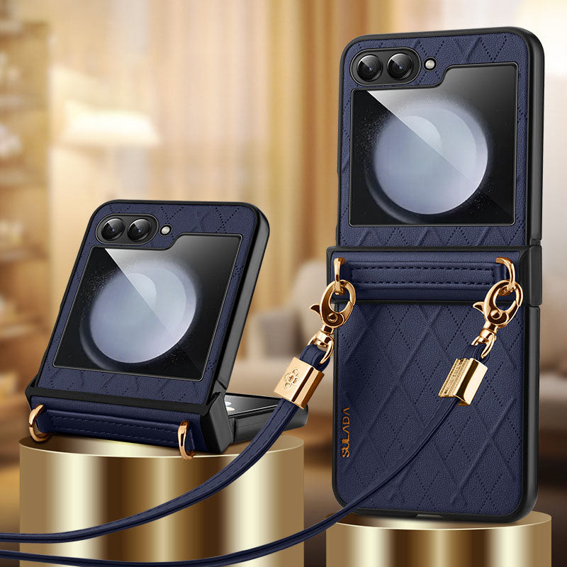 Luxury Leather Crossbody Phone Case For Galaxy Z Flip 7/6/5/4
