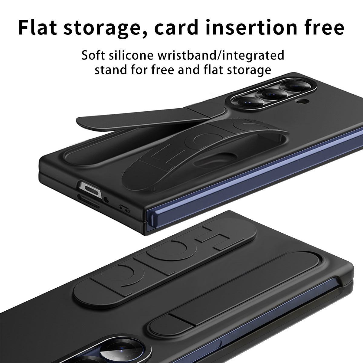 Shockproof Wristband Bracket Phone Case With Glass Film & Card Holder For Galaxy Z Fold 7/6/5/4