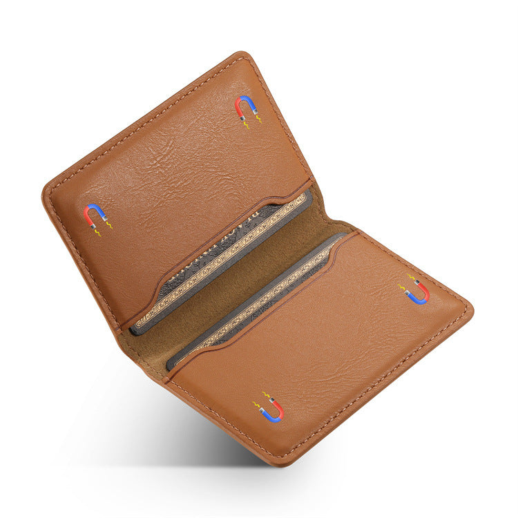 Magnetic Leather Card Holder