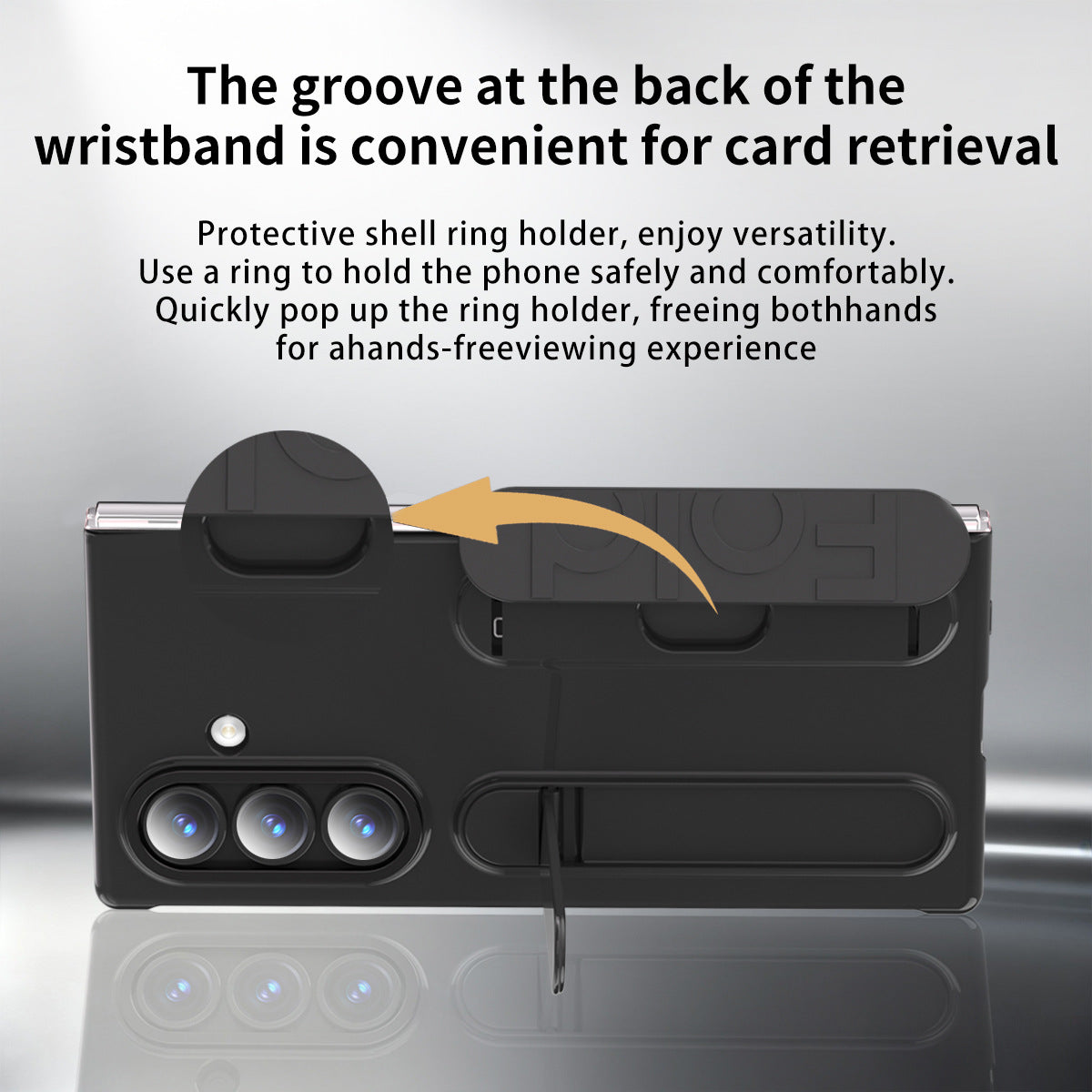 Shockproof Wristband Bracket Phone Case With Glass Film & Card Holder For Galaxy Z Fold 7/6/5/4