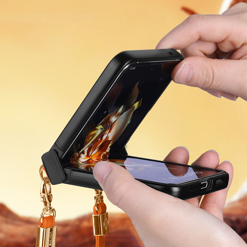 Luxury Leather Crossbody Phone Case For Galaxy Z Flip 7/6/5/4