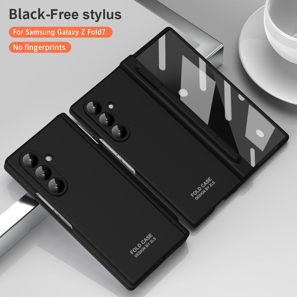 Frosted Silicone Hinge Protective Phone Case With Pen Slot & Stylus & Glass Film For Galaxy Z Fold Series