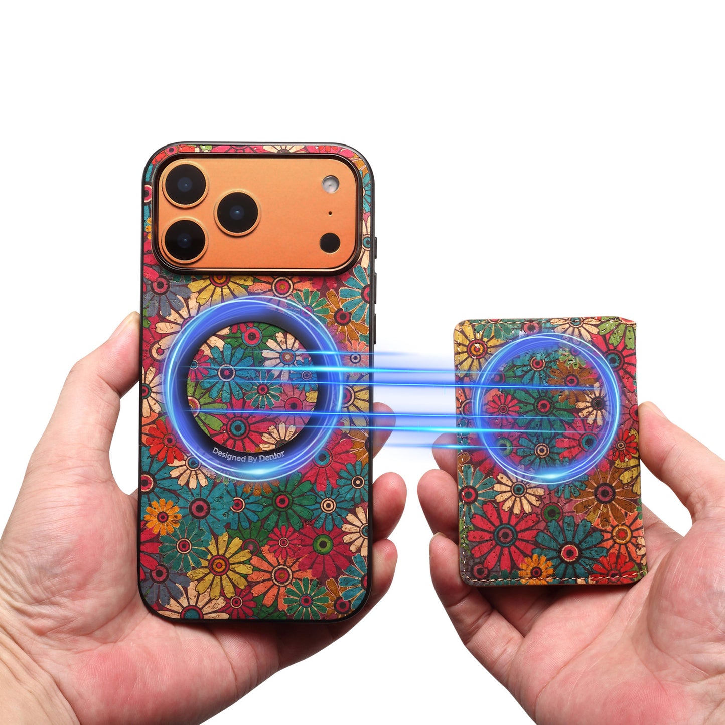 Bohemian Floral Magnetic Wallet Stand iPhone Case
