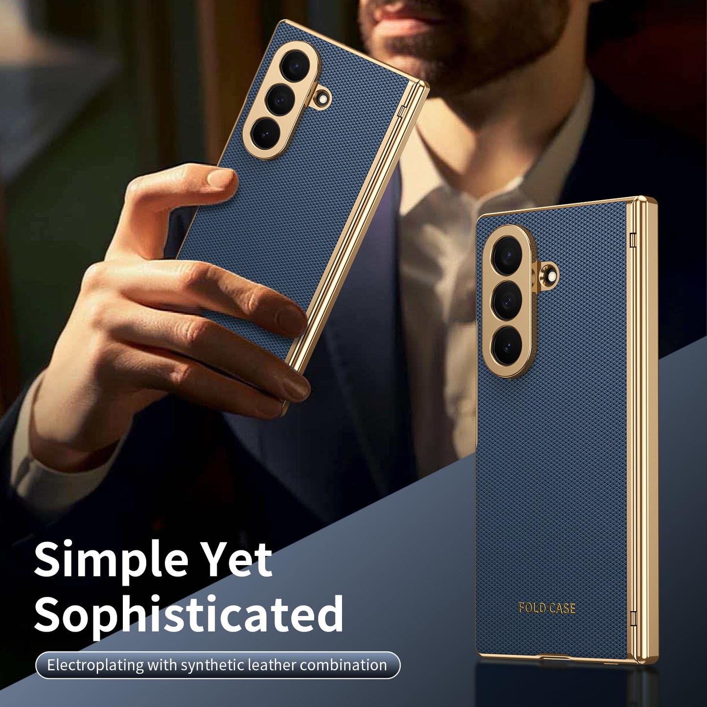 Business Golden Plating Protective Phone Case For Galaxy Z Fold Series