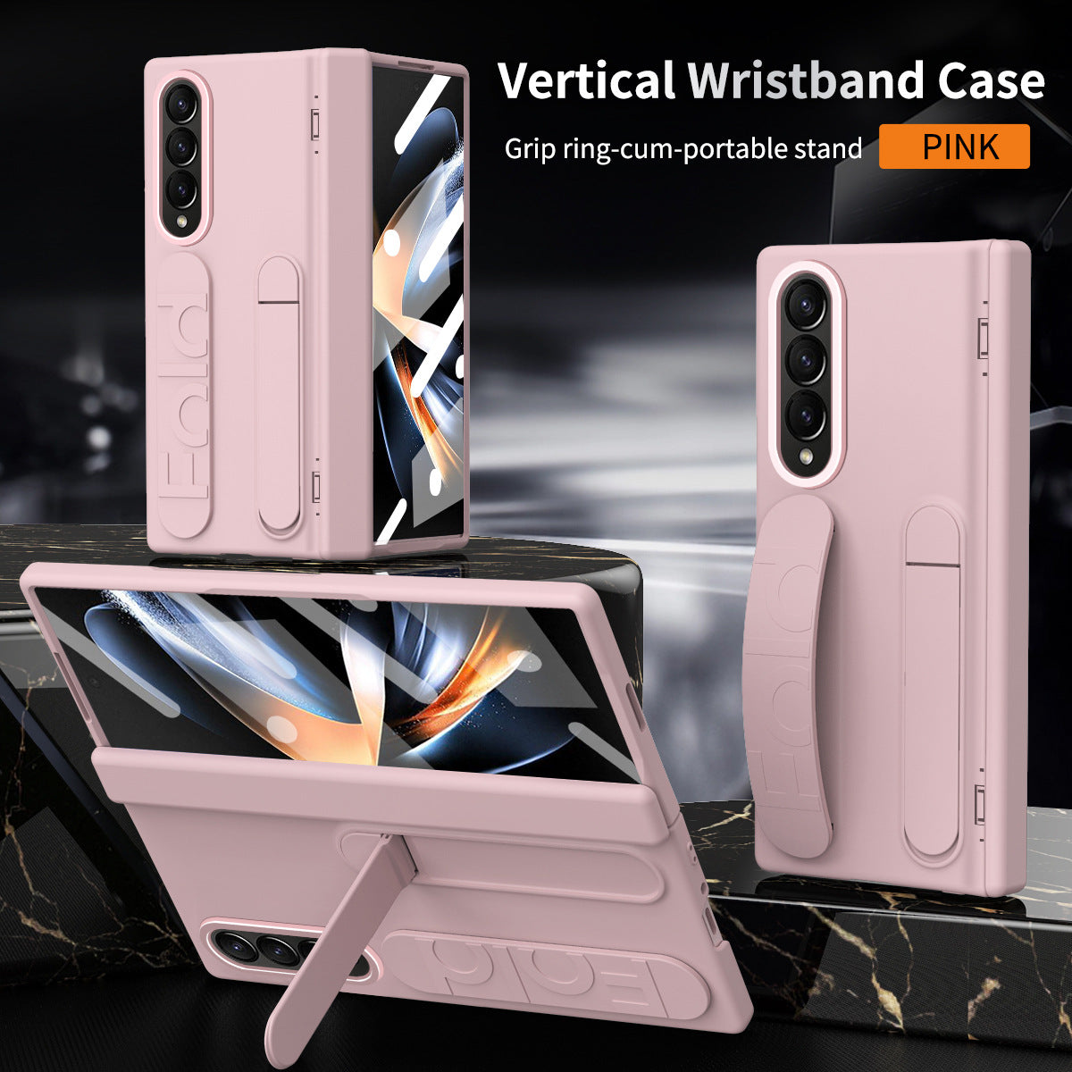 Wristband Holder Higne Shockproof Phone Case With Screen Protector For Galaxy Z Fold 6/5/4/3