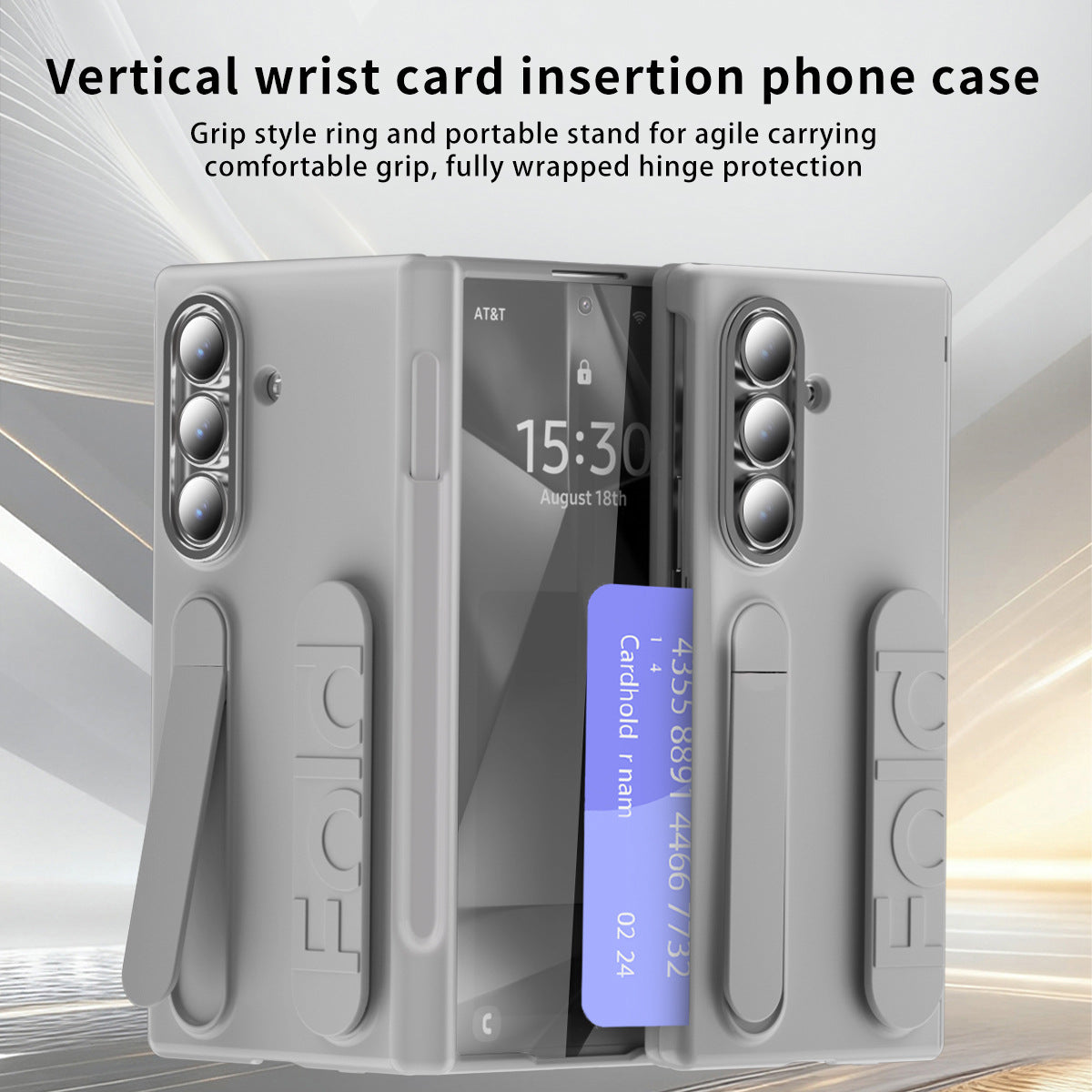 Business Wristband Bracket Hinge Protective Phone Case With Glass Film & Card Holder For Galaxy Z Fold 7/6/5/4