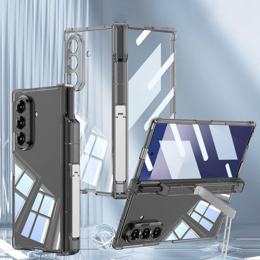 Magnetic Hinge Hidden Bracket All-included Clear Phone Case With Pen Box For Galaxy Z Fold 7