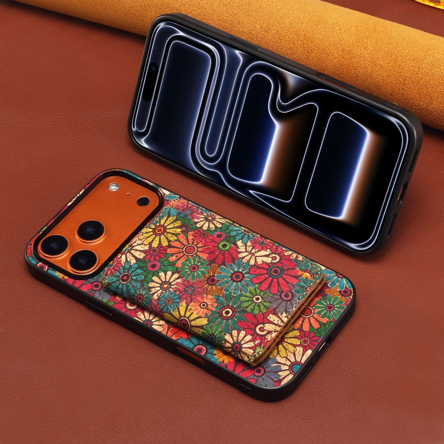 Bohemian Floral Magnetic Wallet Stand iPhone Case