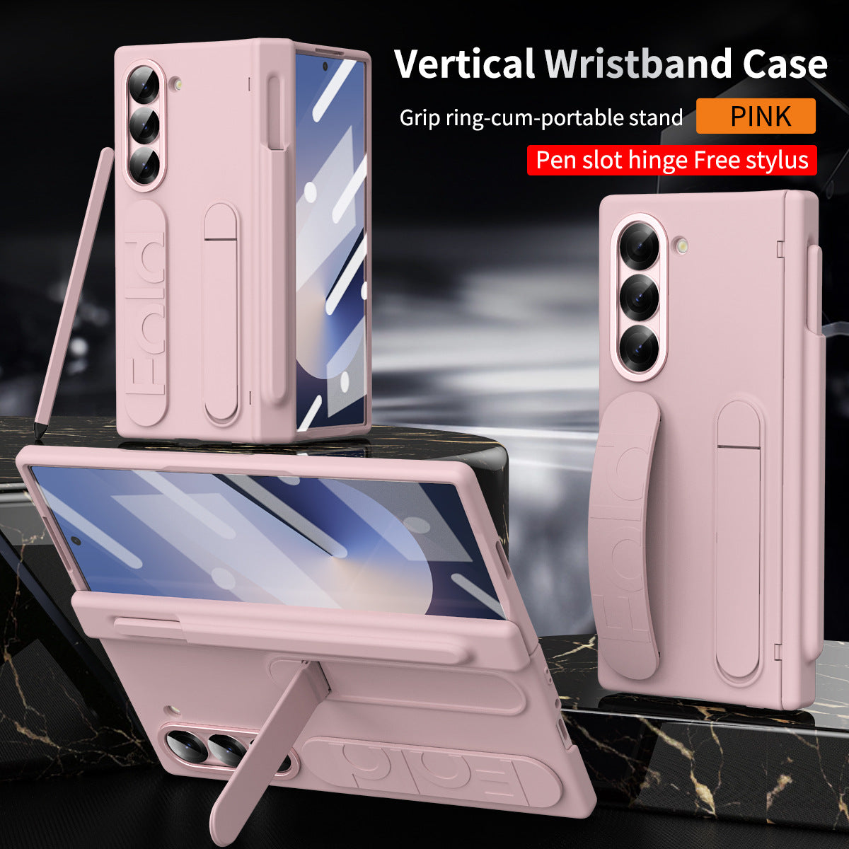 Higne Pen Box Shockproof Phone Case With Screen Protector & Wristband Holder For Galaxy Z Fold 6/5/4