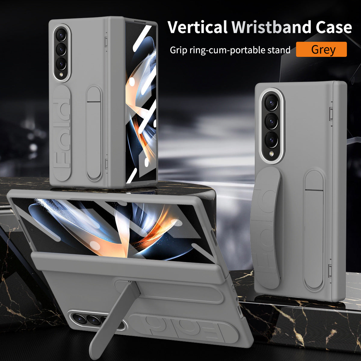 Wristband Holder Higne Shockproof Phone Case With Screen Protector For Galaxy Z Fold 6/5/4/3