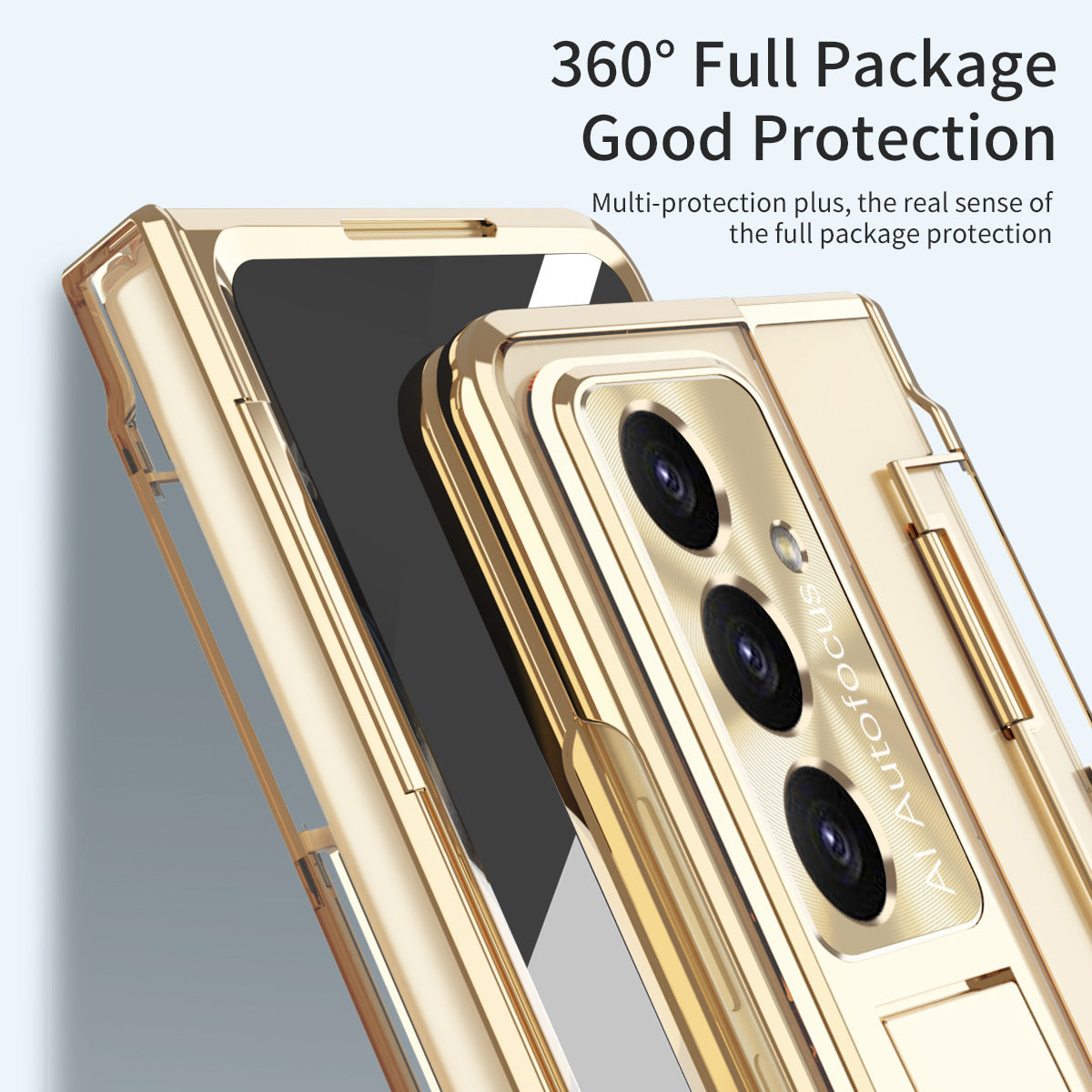 Armor Electroplated Shockproof Phone Case With Screen Protector For Galaxy Z Fold 7/6/5/4/3