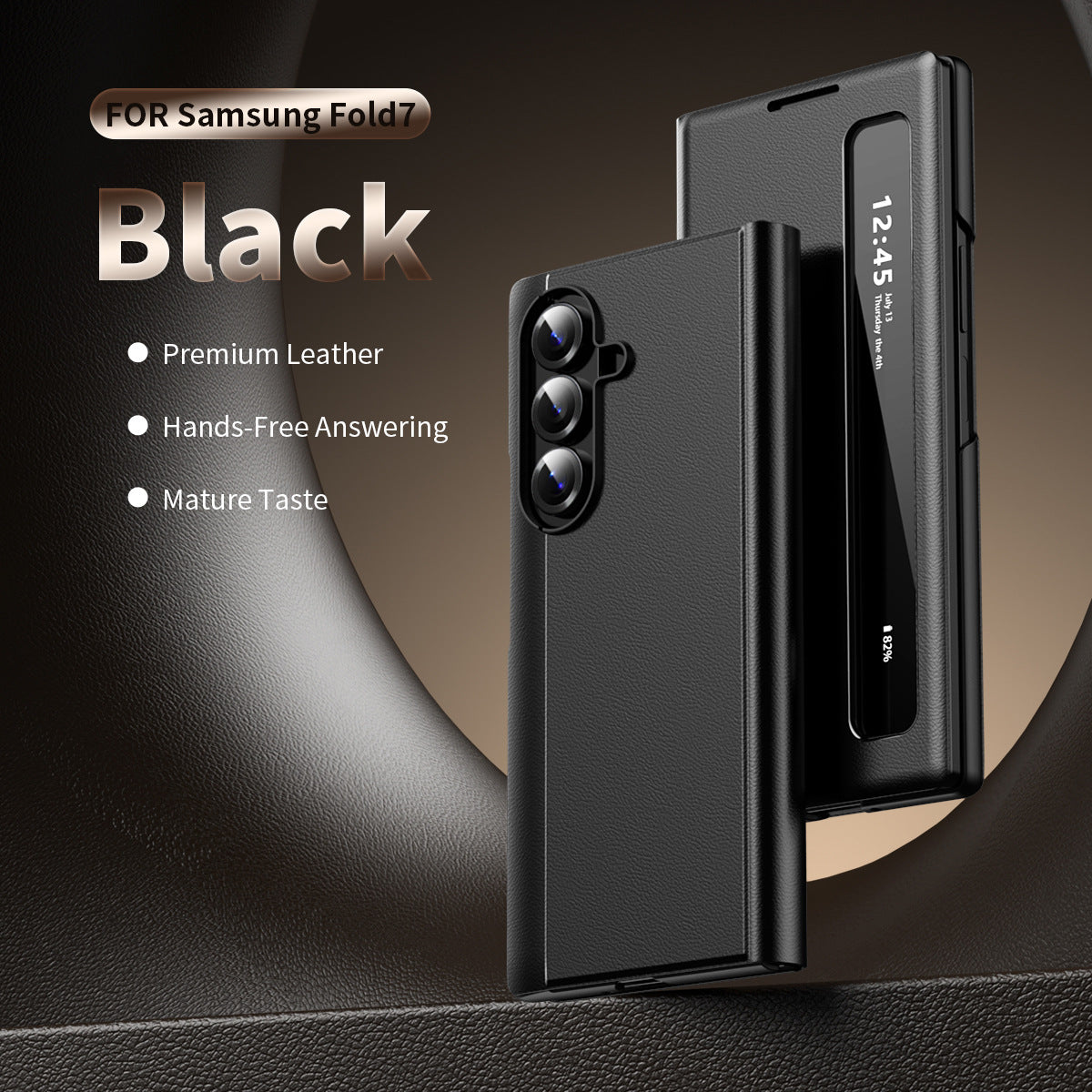 Business Smart Side Window Leather Phone Case For Galaxy Z Fold Series