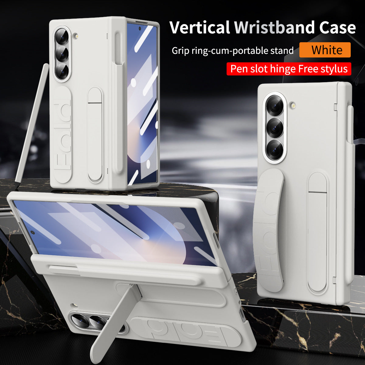 Higne Pen Box Shockproof Phone Case With Screen Protector & Wristband Holder For Galaxy Z Fold 6/5/4