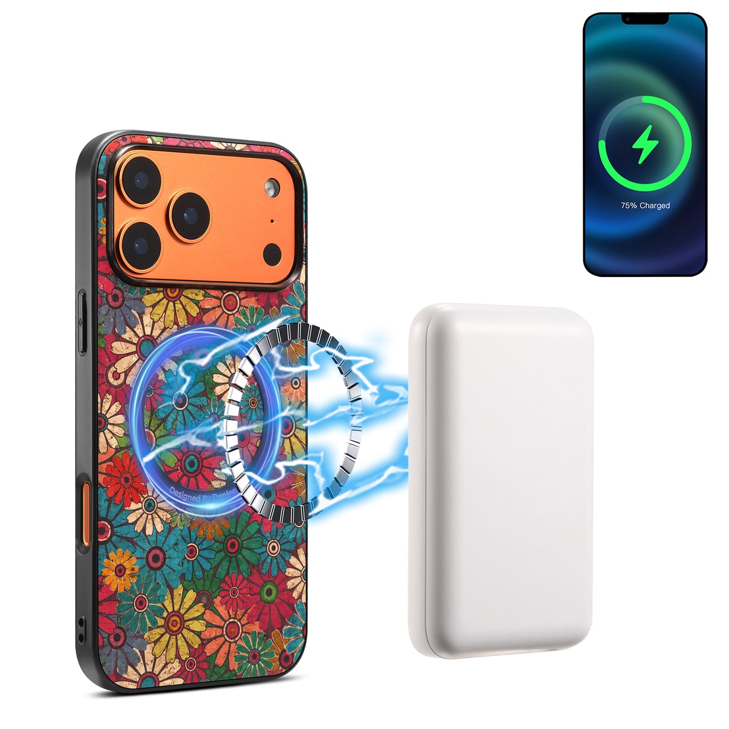 Bohemian Floral Magnetic Wallet Stand iPhone Case