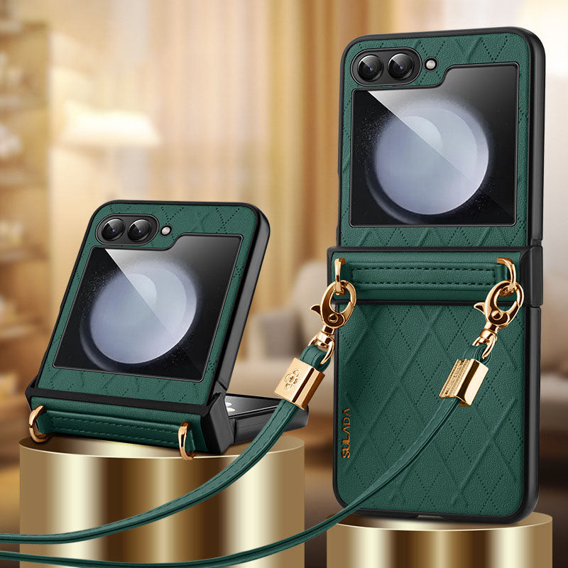 Luxury Leather Crossbody Phone Case For Galaxy Z Flip 7/6/5/4