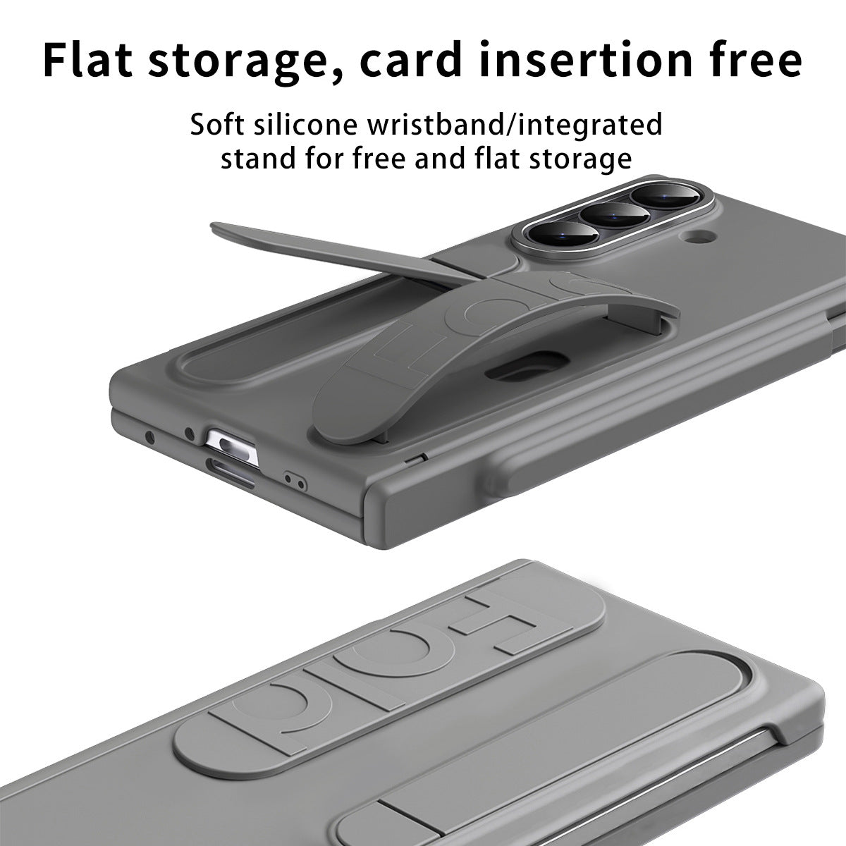 Business Wristband Bracket Hinge Protective Phone Case With Glass Film & Card Holder For Galaxy Z Fold 7/6/5/4