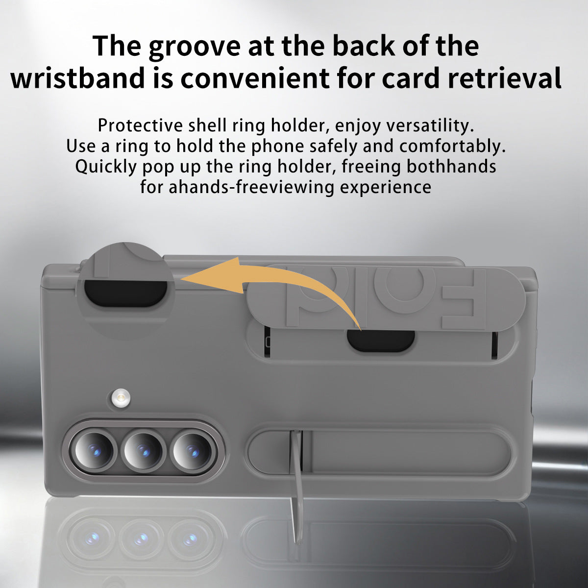 Business Wristband Bracket Hinge Protective Phone Case With Glass Film & Card Holder For Galaxy Z Fold 7/6/5/4