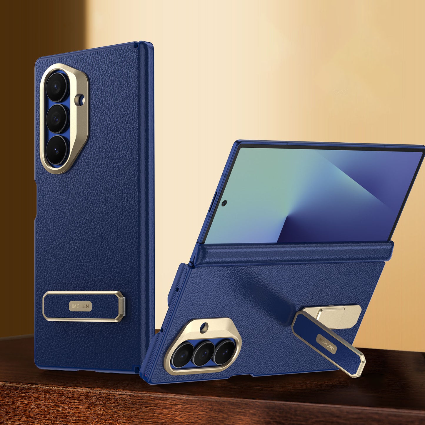 Luxurious Leather Phone Case With Bracket For Galaxy Z Fold 7/6/5