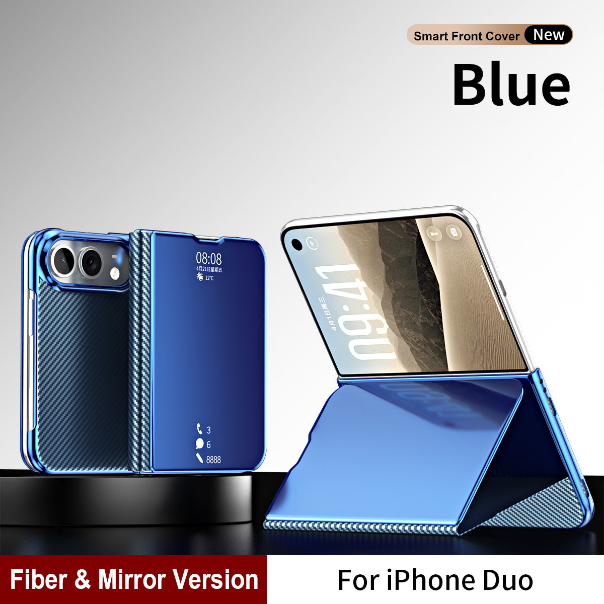 iPhone Duo | Mirror Flip Phone Case with Magnetic Closure & Foldable Stand