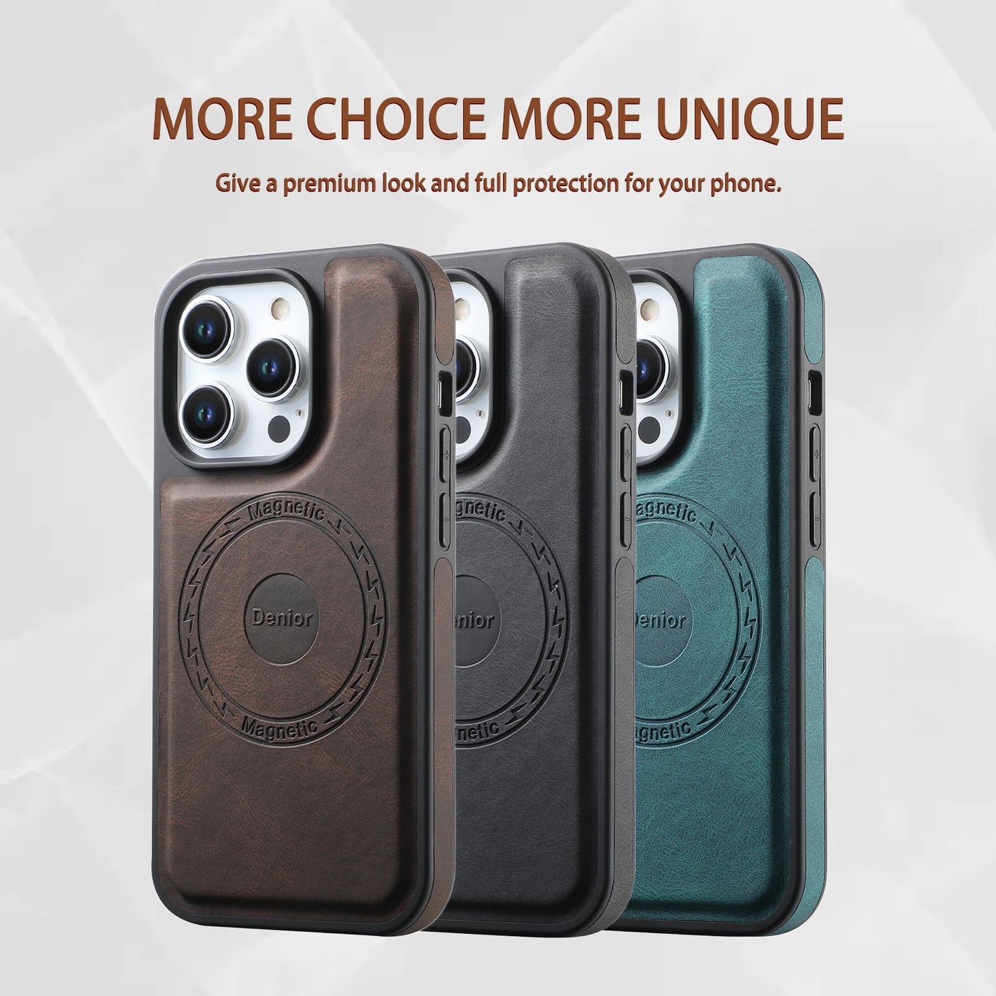 Magnetic Retro Style Leather Shockproof iPhone Case