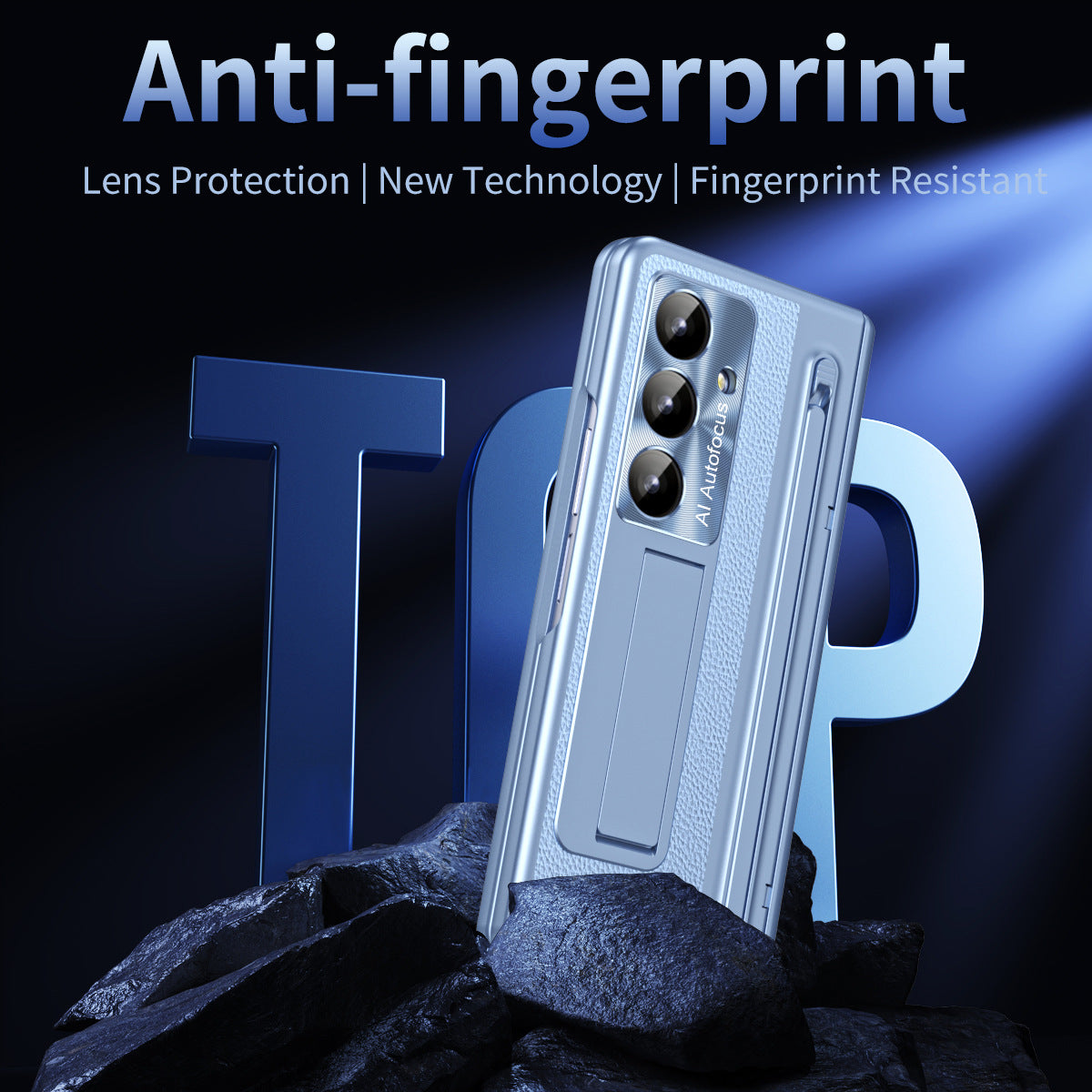 Leather Golden Electroplated Phone Case With Back Screen Glass and Stylus For Galaxy Z Fold 7/6/5/4