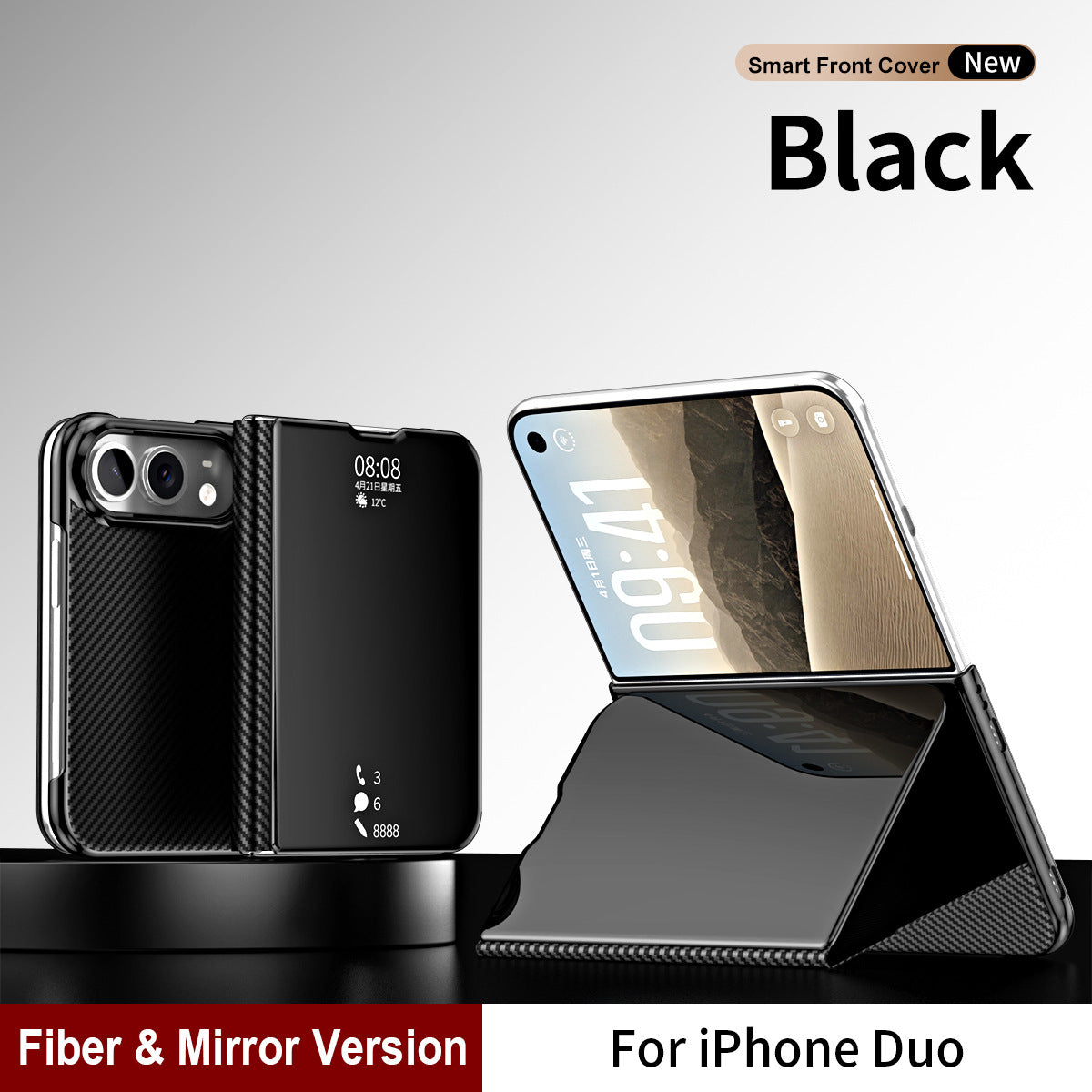 iPhone Duo | Mirror Flip Phone Case with Magnetic Closure & Foldable Stand