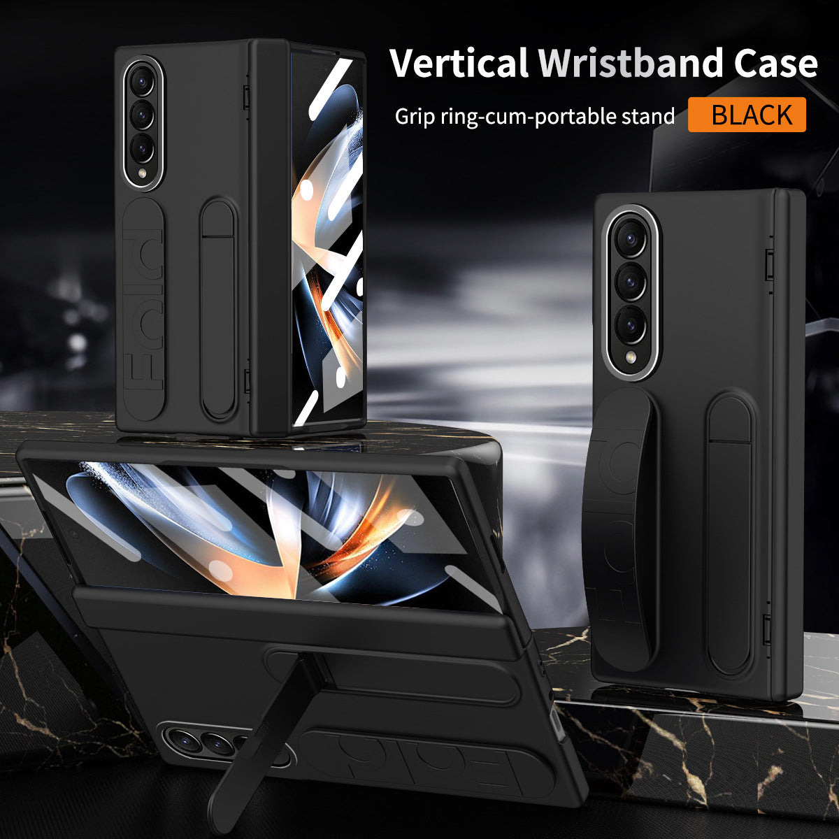 Wristband Holder Higne Shockproof Phone Case With Screen Protector For Galaxy Z Fold 6/5/4/3