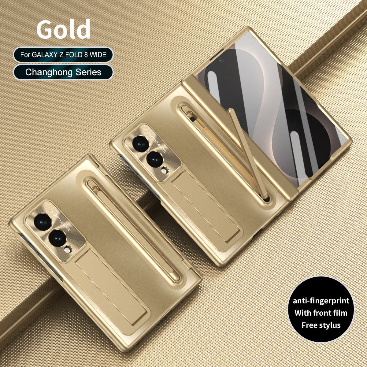 Armor Electroplated Phone Case With Pen Tray & Stylus & Glass Film For Galaxy Z Fold 8/7/6/5/4