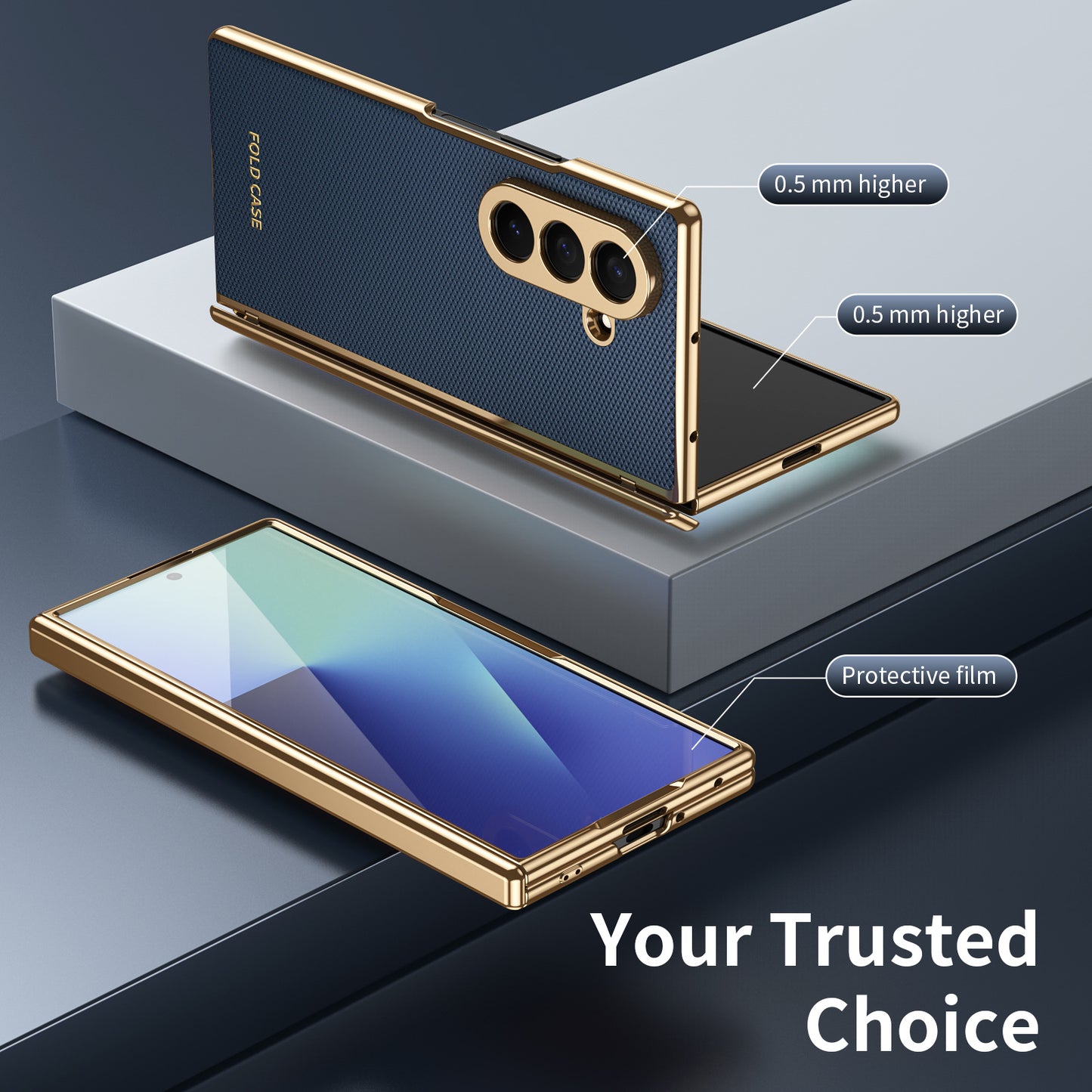 Business Golden Plating Protective Phone Case For Galaxy Z Fold Series