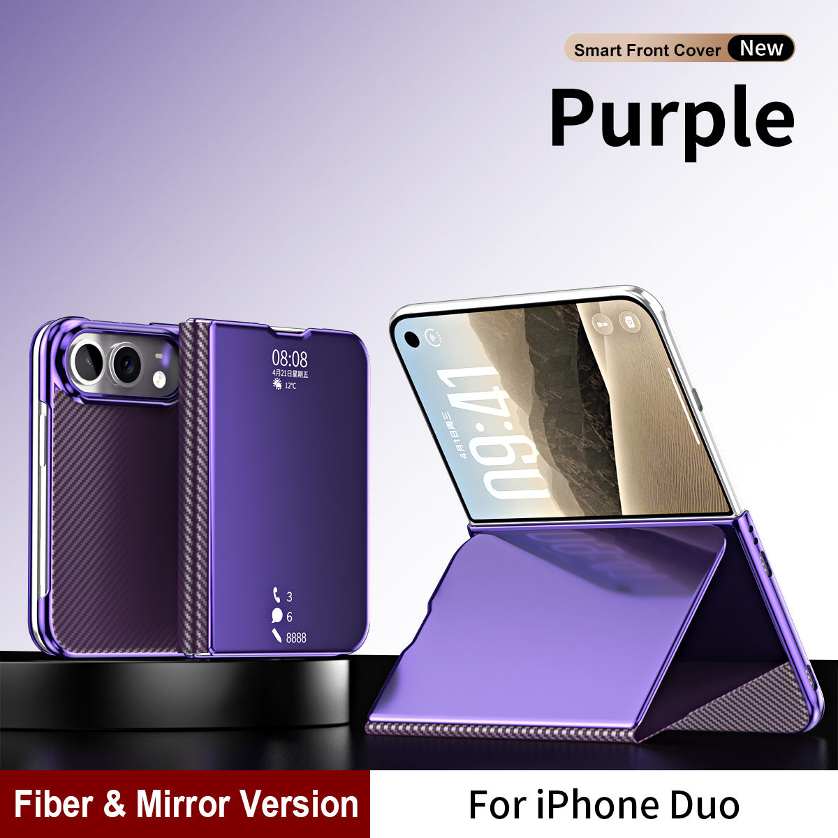 iPhone Duo | Mirror Flip Phone Case with Magnetic Closure & Foldable Stand