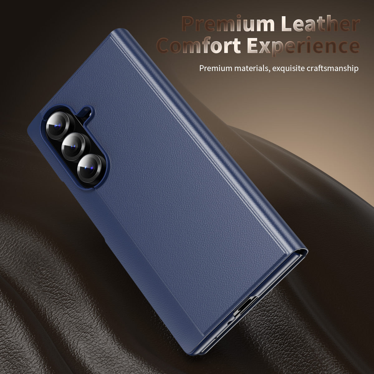 Business Smart Side Window Leather Phone Case For Galaxy Z Fold Series