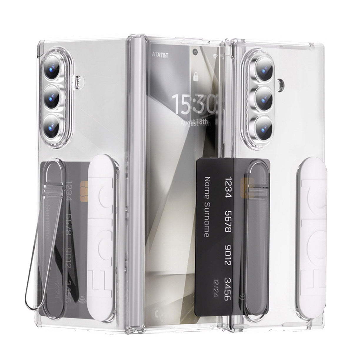 Shockproof Wristband Bracket Phone Case With Glass Film & Card Holder For Galaxy Z Fold 7/6/5/4