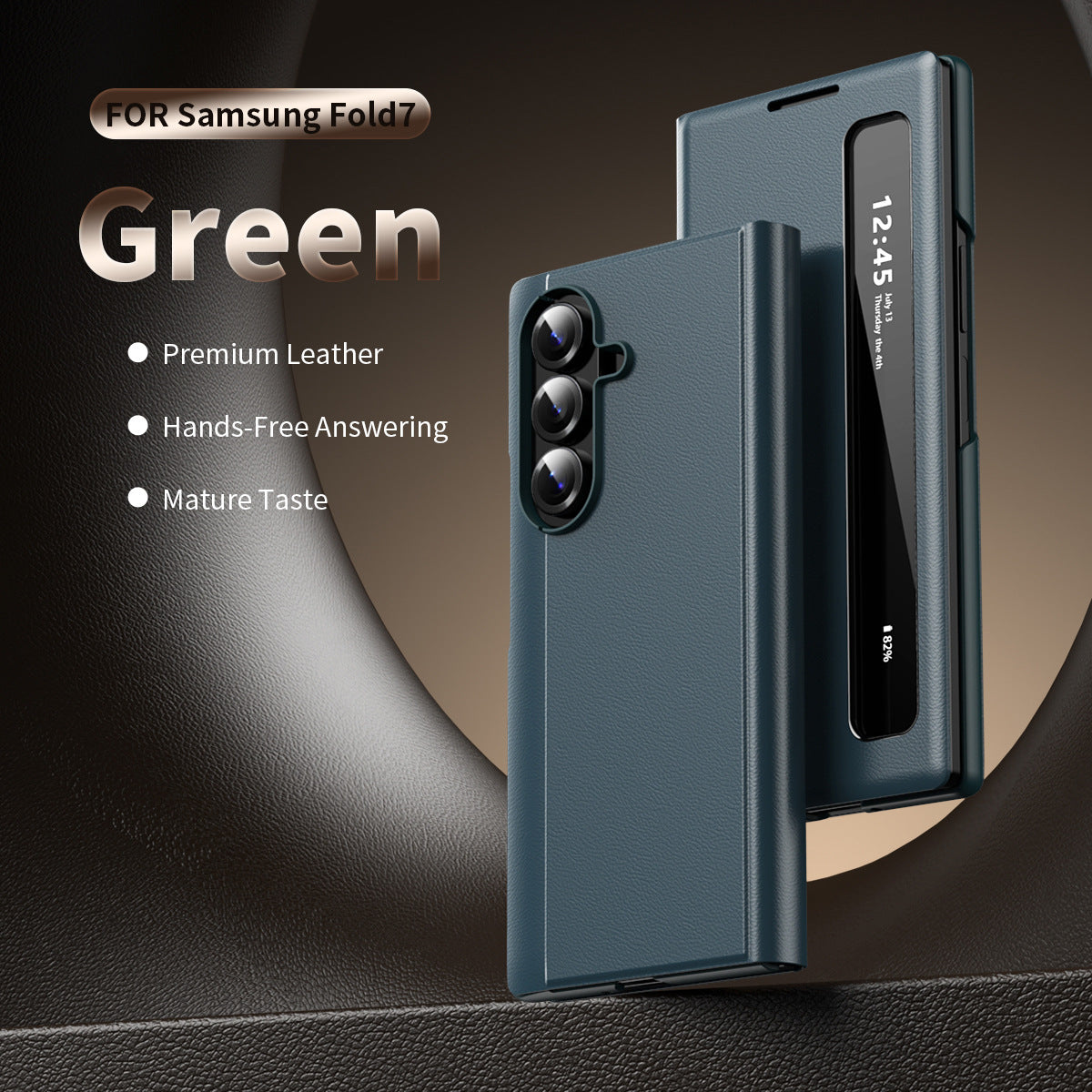 Business Smart Side Window Leather Phone Case For Galaxy Z Fold Series