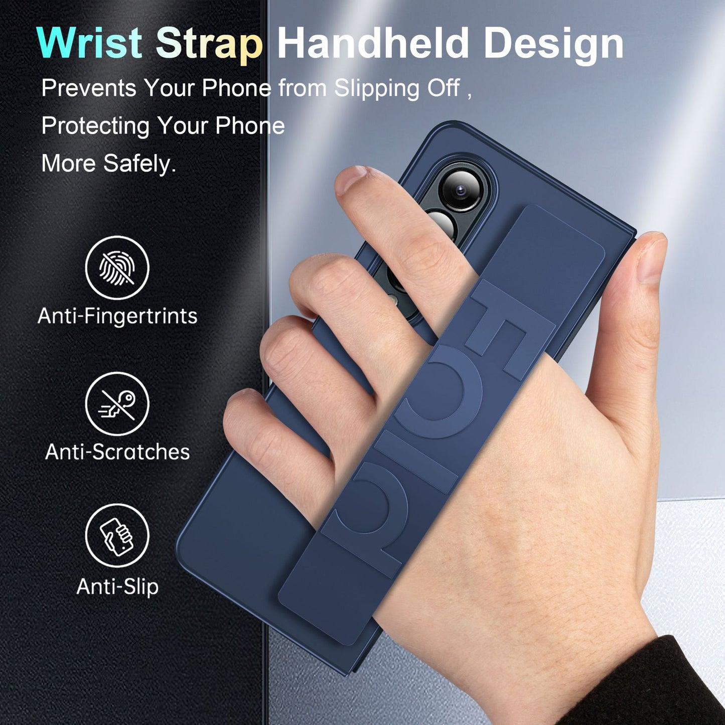 Shockproof Phone Case With Wristband Bracket For Galaxy Z Fold 6/5/4/3