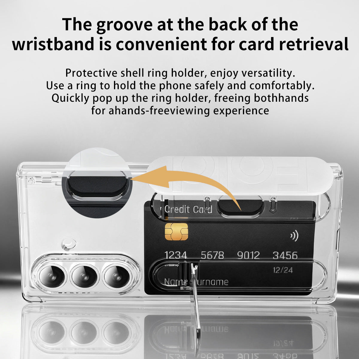 Business Wristband Bracket Hinge Protective Phone Case With Glass Film & Card Holder For Galaxy Z Fold 7/6/5/4