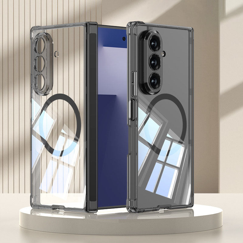 Magnetic Transparent Anti-drop Phone Case With Airbag & MagSafe Wireless Charging For Galaxy Z Fold7