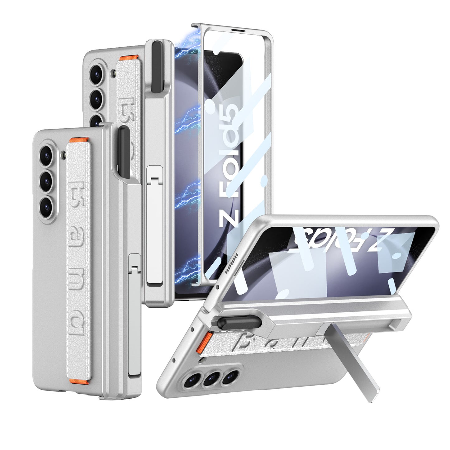 Magnetic Hinge All-included Case With Pen Box & Wristband For Galaxy Z Fold 7/6/5